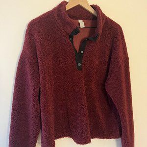 Cropped teddy fleece jacket